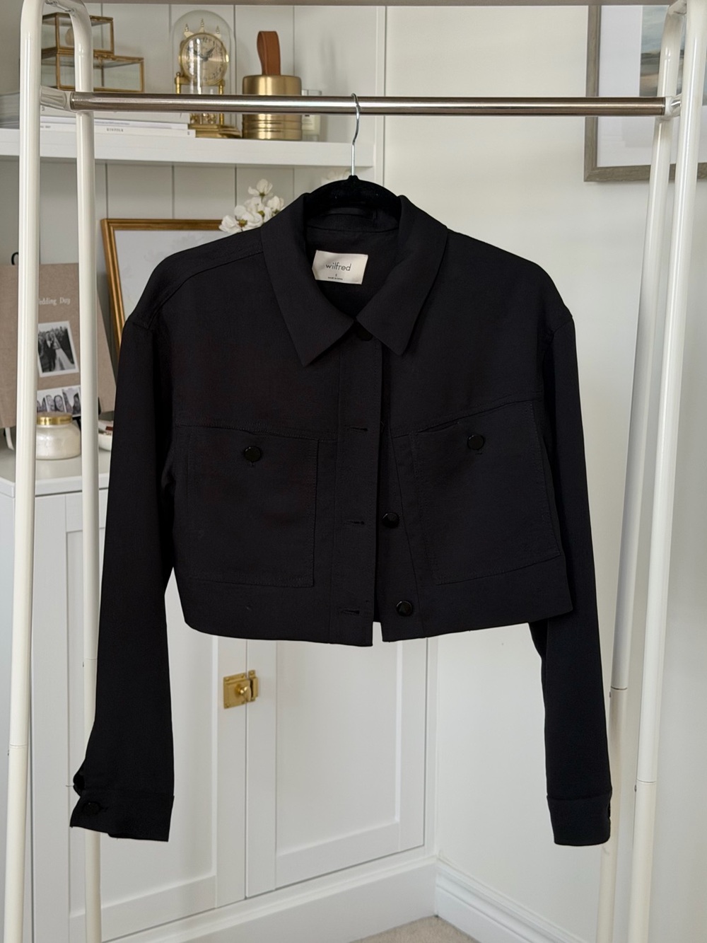 Wilfred Black Cropped Boxy Jacket